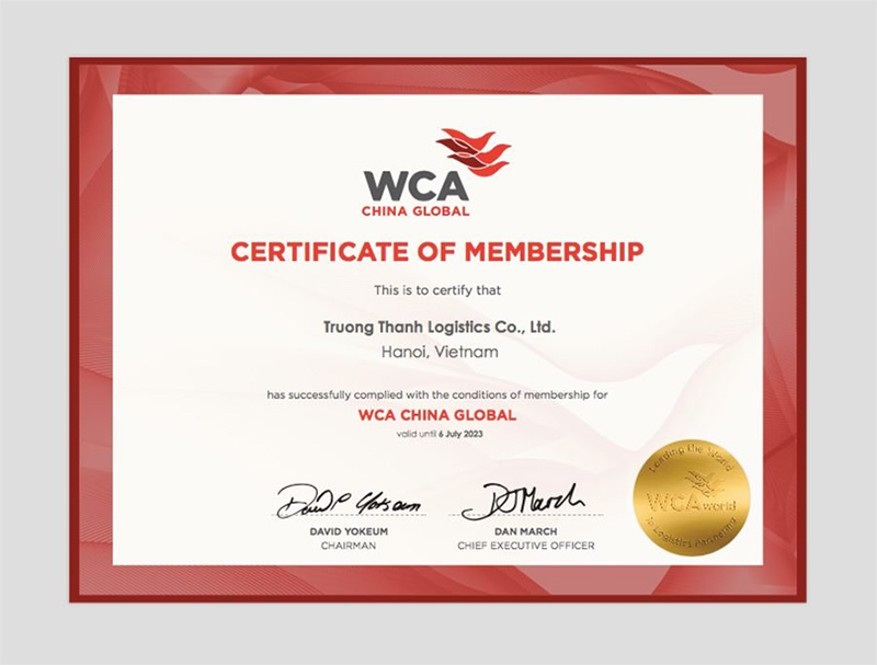 Trường Thành Logistics - Thành viên chính thức của WCA