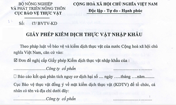 thủ tục nhập khẩu trái cây tươi