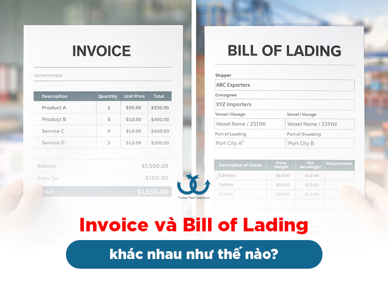 Invoice và Bill of Lading khác nhau như thế nào?