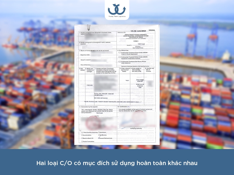 C/O ưu đãi và C/O không ưu đãi 