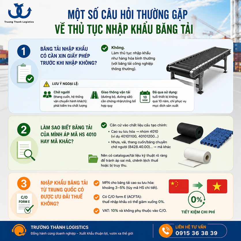 Thủ tục nhập khẩu băng tải