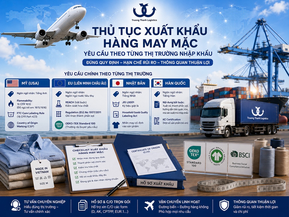 Thủ tục xuất khẩu hàng may mặc: