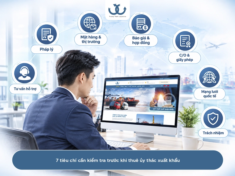 tiêu chí kiểm tra đơn vị uỷ thác xuất khẩu