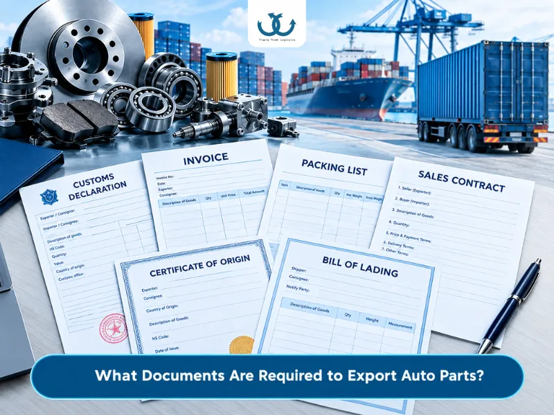 set of documents for the export of automotive parts