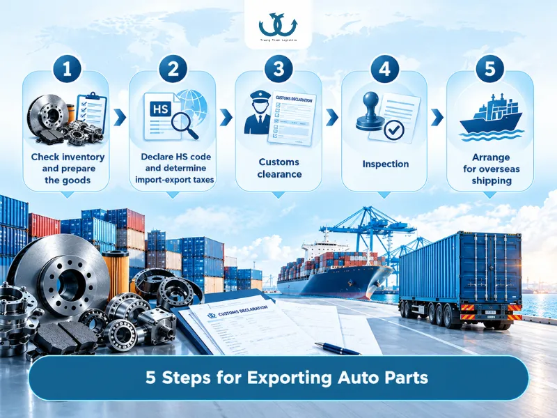 Steps for the automotive spare parts export procedure
