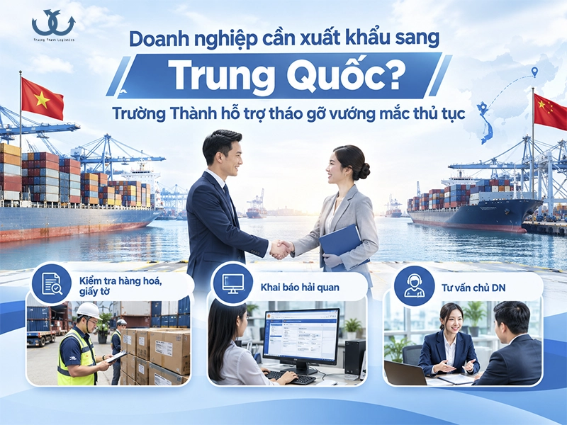 Trường Thành Logistics hỗ trợ thủ tục xuất khẩu hàng đi Trung Quốc